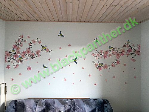 Wall decorated with stickers