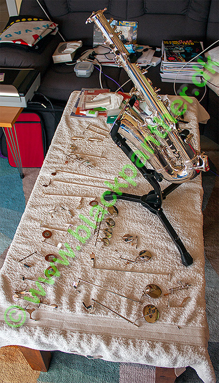 Saxophone taken apart