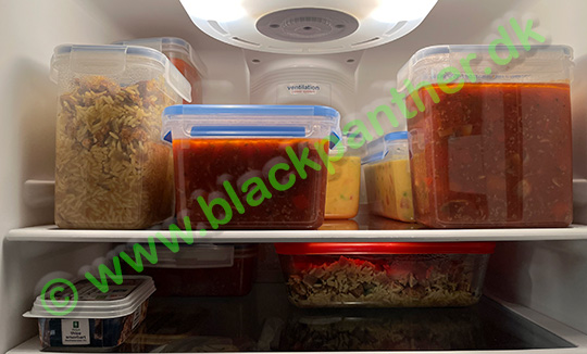 Home cooked meals in the refrigerator