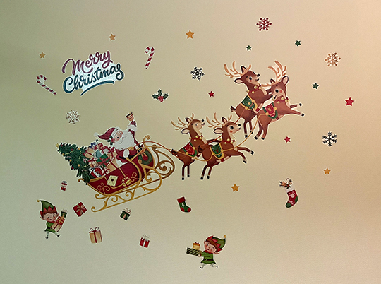 Christmas stickers on the wall